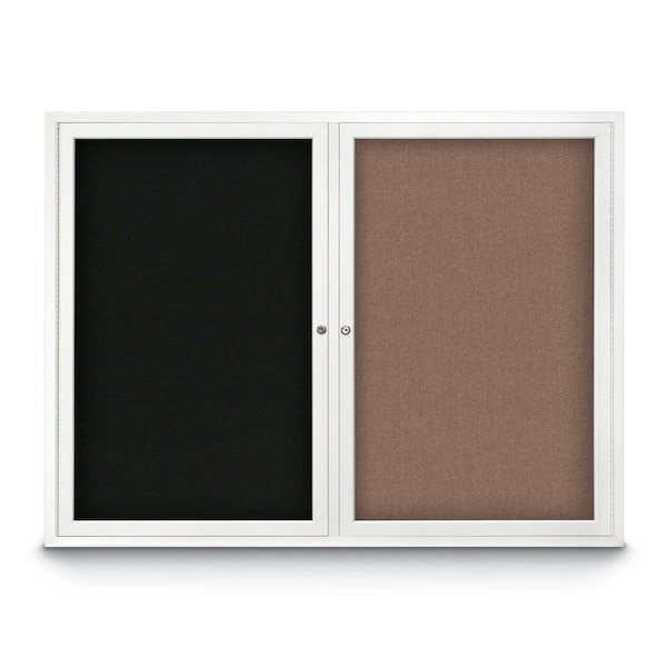 United Visual Products Corkboard, 60"x36", Medium Grey/Satin UV405PLUS-SATIN-MEDGRY - main